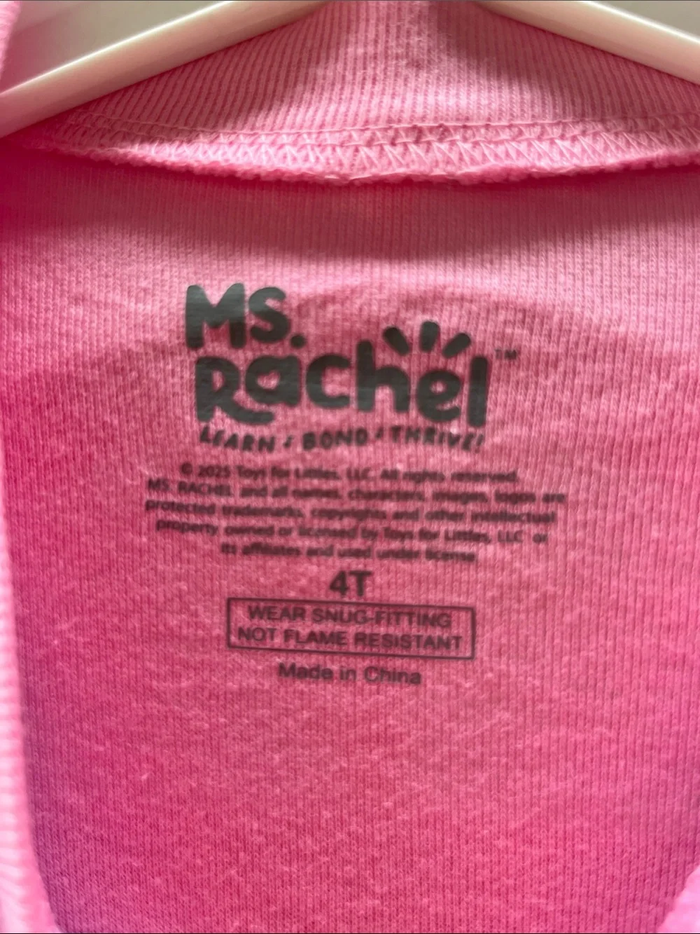 Rachel Pink Tee with Blue Overall-Print Top and Blue Leggings Set